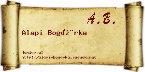 Alapi Bogárka névjegykártya